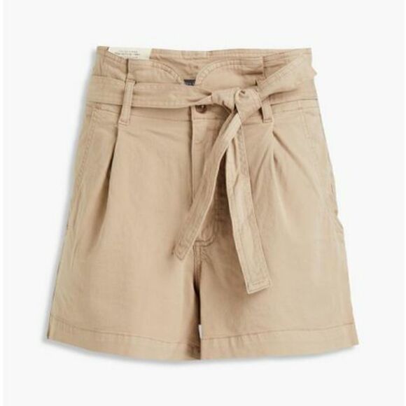 DL1961 Camile Paperbag Belted Khaki Shorts Size 30 NWT - Picture 3 of 10